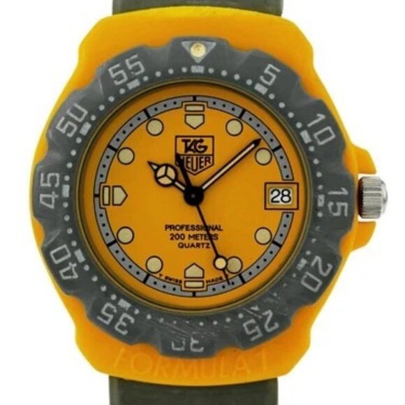 Tag Heuer Other - Tag Heuer 35mm Men's Formula 1 Yellow/ Grey Quartz F1 Swiss Watch Ref 382.513/1!